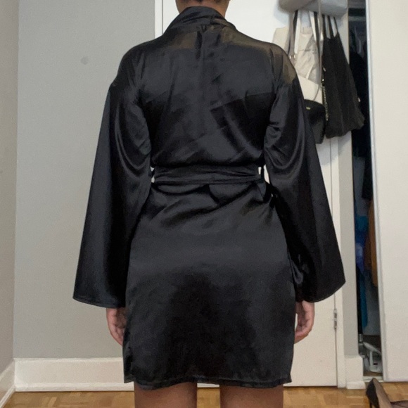 Black Satin Robe - Picture 5 of 6